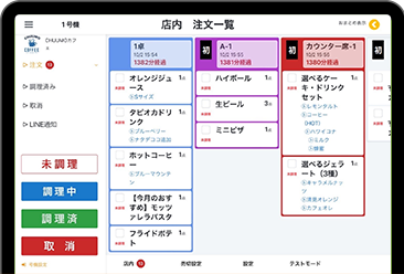飲食店向けモバイルオーダー管理画面のイメージ
